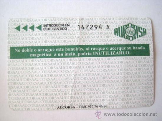 Collectables Transport Tickets: BONO BUS DE CORDOBA. 10 VIAJES. . ENVIO GRATIS&iexcl;&iexcl;&iexcl;