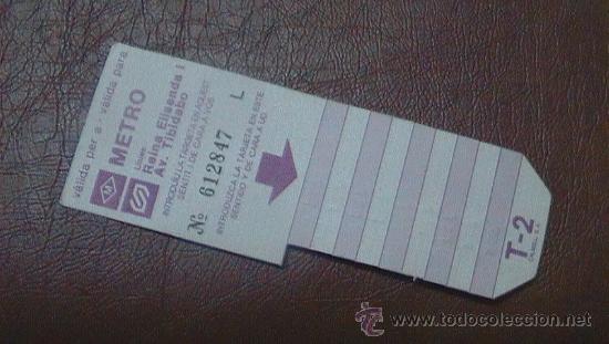 Collectionnisme Billets de transport: Targeta  T 2 Metro Barcelona Ferrocarril Ferrocarriles Generalitat (sin viajes) A&ntilde;os 80