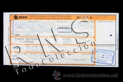 Sammeln von Fahrkarten: ANTIGUO BILLETE DE TRANSPORTE - RENFE A&Ntilde;O 1979 - ESPA&Ntilde;A - TIQUE ENTRADA - TREN - DIF&Iacute;CIL CONSEGUIR