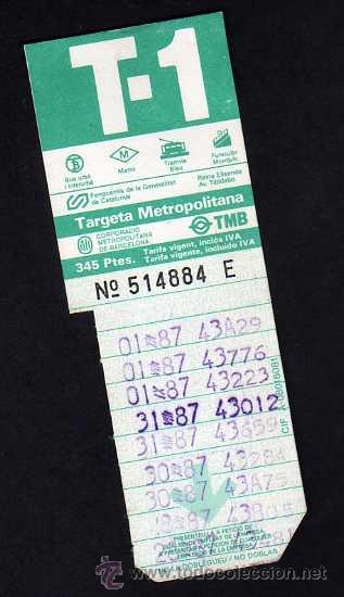 Coleccionismo billetes de transporte: TARJETA METROPOLITANA  T1 BARCELONA 1988 - CLASIF. HOMBRES CICLISMO 1000m Los Angeles 84 en reverso