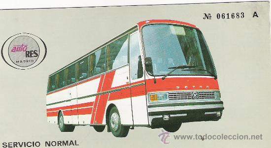 Collectionnisme Billets de transport: auto res - de badajoz a madrid el 13 del 8 de 1987