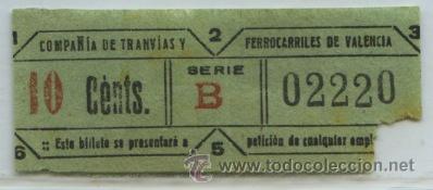 Collectionnisme Billets de transport: GSC 022 VALENCIA - BILLETE DE TANVIA DE VALENCIA