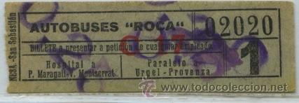 Collectionnisme Billets de transport: (F25//10) GSC 020 BCN - BILLETE DE AUTOBUSES ROCA // BARCELONA