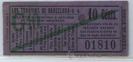 Collectionnisme Billets de transport: (F11//5) GSC 018 LTDB - BILLETE DE LOS TRANVIAS DE BARCELONA // VER PROPAGANDA EN EL REVERSO