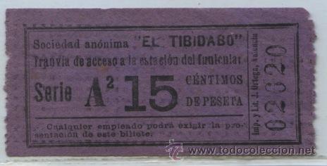 Collectionnisme Billets de transport: (F14//3) GSC 026 BCN - BILLETE DE TRANVIA DEL TIBIDABO // BARCELONA