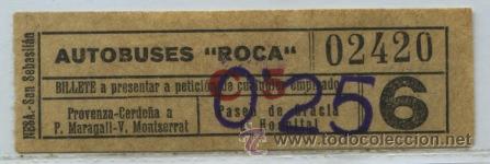 Collectionnisme Billets de transport: (F25//10) GSC 024 BCN - BILLETE DE AUTOBUSES ROCA // BARCELONA