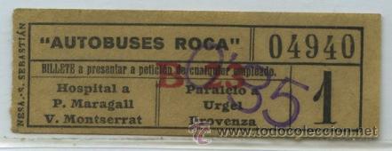 Collectionnisme Billets de transport: (F25//10) GSC 049 BCN - BILLETE DE AUTOBUSES ROCA / BARCELONA