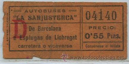 Collectionnisme Billets de transport: GSC 041 BILLETE DE AUTOBUS LA SANJUSTENCA