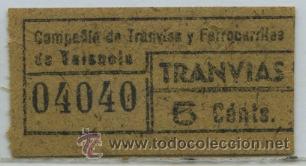 Collectionnisme Billets de transport: GSC 040 VALENCIA - DE TRANVIAS DE VALENCIA
