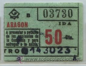 Collectionnisme Billets de transport: (F33//4-50) GSC 037 METRO - BILLETE DEL METRO DE BARCELONA