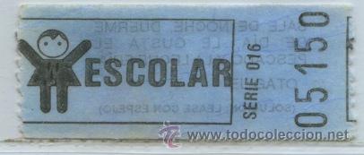 Colecionismos Bilhetes de Transporte: GSC 051 BILLETE ESCOLAR DE MICROBUS DE CHILE