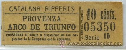 Colecionismos Bilhetes de Transporte: (F03//3) GSC 053 BILLETE DE CATALANA RIPPERTS DE BARCELONA / 10 CTS