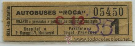 Colecionismos Bilhetes de Transporte: (F25//10) GSC 054 BCN - BILLETE DE AUTOBUSES ROCA / BARCELONA