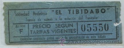 Colecionismos Bilhetes de Transporte: (F14//3) GSC 055 BCN - BILLETE DE TRANVIA AZUL DEL TIBIDABO BARCELONA