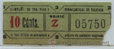 Colecionismos Bilhetes de Transporte: GSC 057 VALENCIA - DE TRANVIAS DE VALENCIA / IGUAL AL SIGUIENTE LOTE