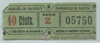 Colecionismos Bilhetes de Transporte: GSC 057 VALENCIA - DE TRANVIAS DE VALENCIA / IGUAL AL ANTERIOR LOTE