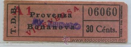 Colecionismos Bilhetes de Transporte: (F22//2 TIPO D ) GSC 060 BCN - DE TRANVIAS DE BARCELONA / 30 CTS.