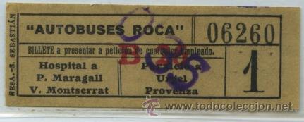 Colecionismos Bilhetes de Transporte: (F25//10) GSC 062 BCN - BILLETE DE AUTOBUSES ROCA DE BARCELONA