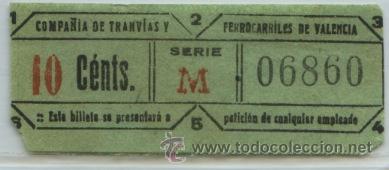 Colecionismos Bilhetes de Transporte: GSC 068 VALENCIA - DE TRANVIAS DE VALENCIA