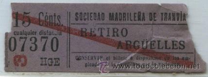 Colecionismos Bilhetes de Transporte: GSC 073 MADRID - BILLETE DE TRANVIAS DE MADRID