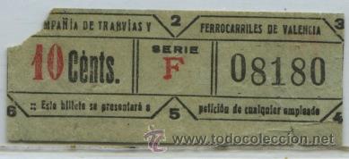 Colecionismos Bilhetes de Transporte: GSC 081 VALENCIA - DE TRANVIAS DE VALENCIA