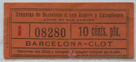 Colecionismos Bilhetes de Transporte: (F10//3) GSC 082 SAYEX - BILLETE DE TRANVIAS DE BARCELONA A SAN ANDRES Y EXTENSIONES