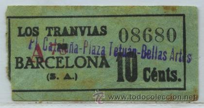 Colecionismos Bilhetes de Transporte: (F11//2) GSC 086 LTDB - BILLETE DE LOS TRANVIAS DE BARCELONA