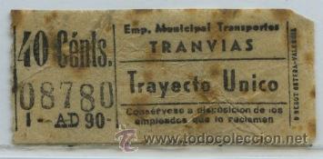 Colecionismos Bilhetes de Transporte: GSC 087 MADRID - BILLETE DE TRANVIA DE MADRID