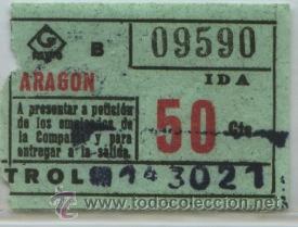 Colecionismos Bilhetes de Transporte: (F33//4-50) GSC 095 METRO - BILLETE DEL GRAN METRO DE BARCELONA // ESTACION DE ARAGON