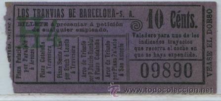 Colecionismos Bilhetes de Transporte: (F11//5) GSC 098 LTDB - BILLETE LOS TRANVIAS DE BARCELONA // CON PROPAGANDA EN EL DORSO // VERLO