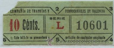 Colecionismos Bilhetes de Transporte: GSC 106 VALENCIA - DE TRANVIAS DE VALENCIA