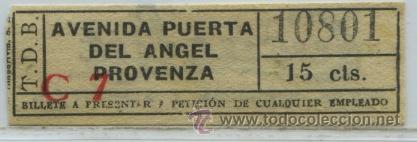 Collectionnisme Billets de transport: (F22//2 TIPO I ) GSC 108 BCN - BILLETE TRANVIAS DE BARCELONA CON PROPAGANDA AL DORSO // VERLO