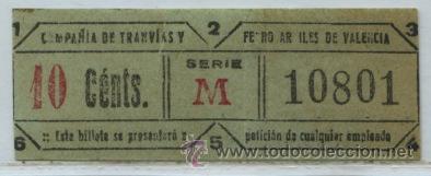 Colecionismos Bilhetes de Transporte: GSC 108 VALENCIA - TRANVIAS DE VALENCIA