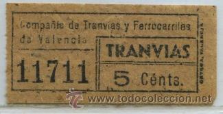 Colecionismos Bilhetes de Transporte: GSC 117 VALENCIA - TRANVIAS DE VALENCIA