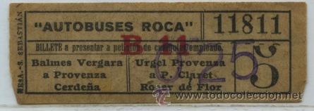 Colecionismos Bilhetes de Transporte: (F25//10) GSC 118 BCN - BILLETE DE AUTOBUSES ROCA // BARCELONA