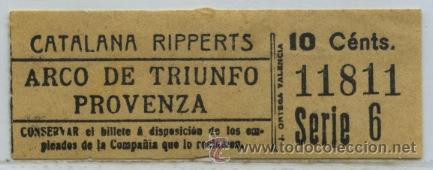 Colecionismos Bilhetes de Transporte: (F03//3) GSC 118 BILLETE DE CATALANA RIPPERTS BARCELONA