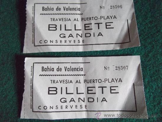 Collectionnisme Billets de transport: BILLETE GANDIA-TRAVESIA PUERTO-PLAYA-80'