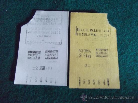 Collectionnisme Billets de transport: VALENCIA-PATERNA-FERROCARRILES-70-80