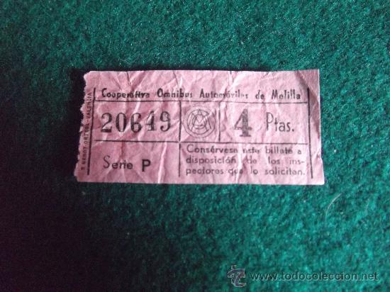 Collectionnisme Billets de transport: MELILLA-C.O.A.-4 PTAS-70'-V37
