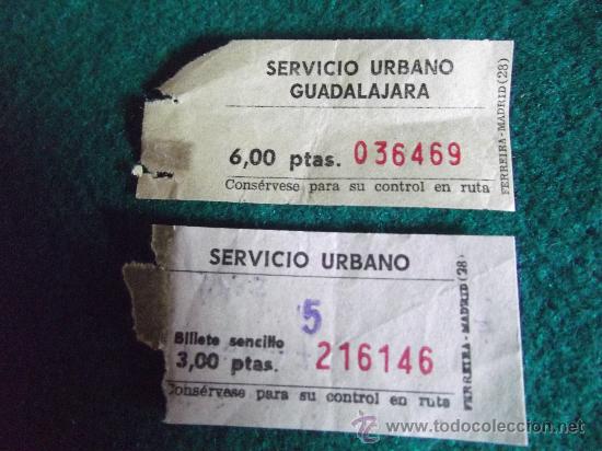Collectionnisme Billets de transport: GUADALAJARA-SERVICIO URBANO-3Y6PTAS