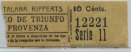 Colecionismos Bilhetes de Transporte: (F03//3) GSC 122 BILLETE DE CATALANA RIPPERTS BARCELONA