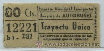 Colecionismos Bilhetes de Transporte: GSC 122 MADRID - BILLETE DE AUTOBUSES DE MADRID