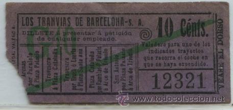 Colecionismos Bilhetes de Transporte: (F11//5) GSC 123 LTDB - BILLETE DE LOS TRANVIAS DE BARCELONA // VER PROPAGANDA EN EL DORSO