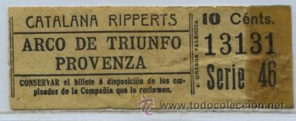 Colecionismos Bilhetes de Transporte: (F03//3) GSC 131 BILLETE DEL CATALANA RIPPERTS DE BARCELONA