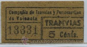 Colecionismos Bilhetes de Transporte: GSC 133 VALENCIA - TRANVIAS DE VALENCIA