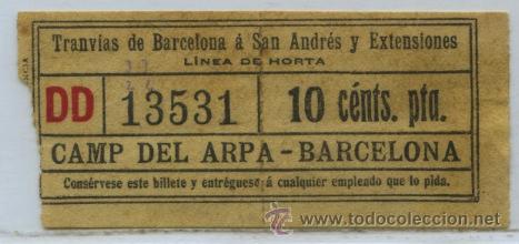Colecionismos Bilhetes de Transporte: (F10//3) GSC 135 SAYEX - BILLETE TRANVIA SE BARCELONA A SAN ANDRES Y EXTENSIONES