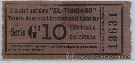 Colecionismos Bilhetes de Transporte: (F14//3) GSC 136 BCN - BILLETE TRANVIA DEL TIBIDABO // BARCELONA