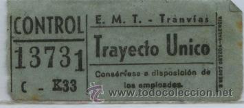 Colecionismos Bilhetes de Transporte: GSC 137 MADRID - BILLETE TRANVIAS DE MADRID