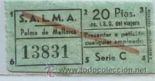 Colecionismos Bilhetes de Transporte: GSC 138 BILLETE DE AUTOBUS DE PALMA DE MALLORCA