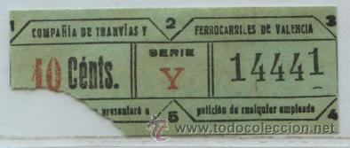 Colecionismos Bilhetes de Transporte: GSC 144 VALENCIA - TRANVIAS DE VALENCIA